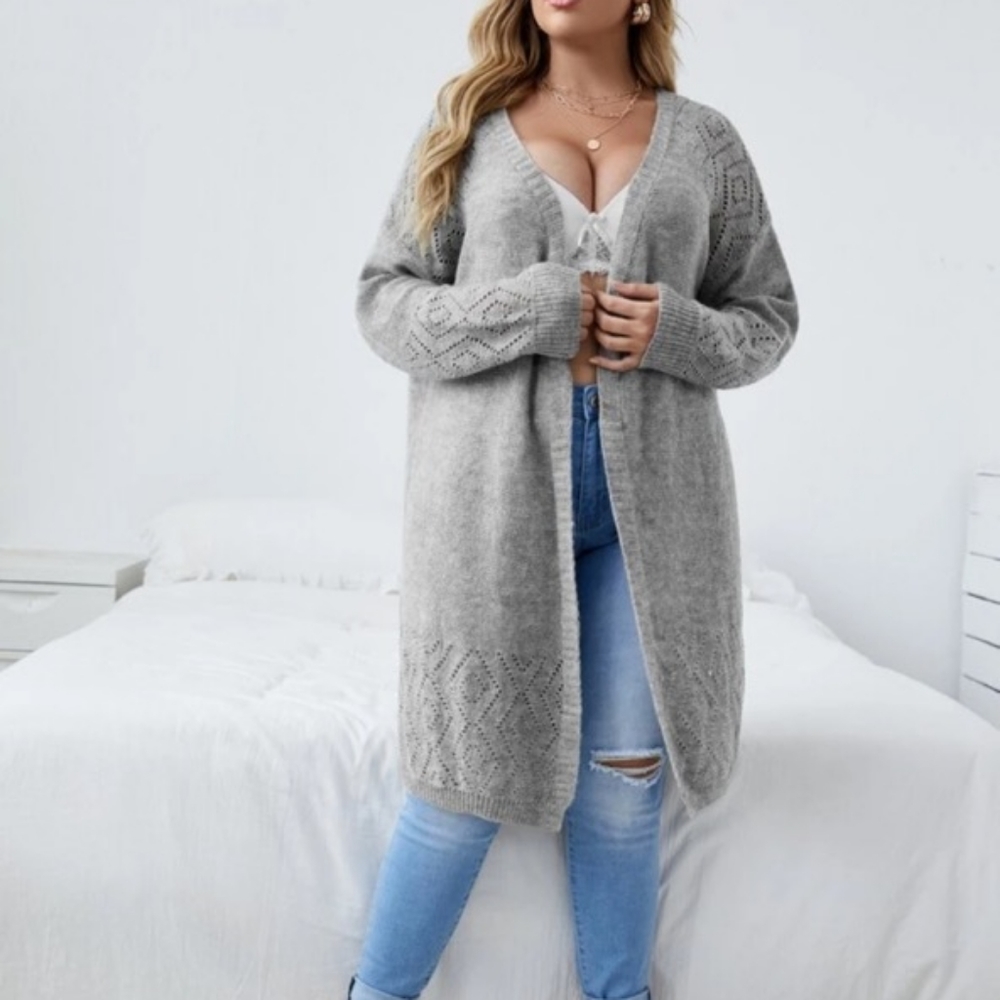 Long open front cardigan